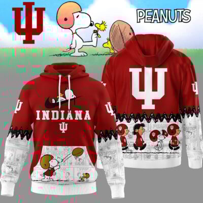 Indiana Hoosiers | Premium NCAA Snoopy Peanuts Comic Hoodie - 3XL