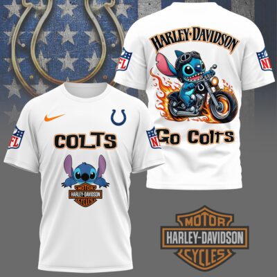 Indianapolis Colts | Premium NFL Stitch Harley Davidson 3D Shirt