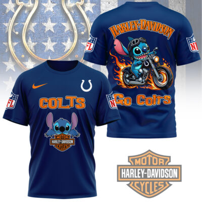 Indianapolis Colts | Premium NFL Stitch Harley Davidson 3D Shirt