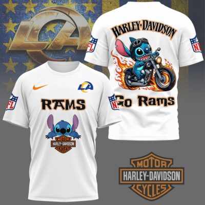 Los Angeles Rams | Premium NFL Stitch Harley Davidson 3D Shirt