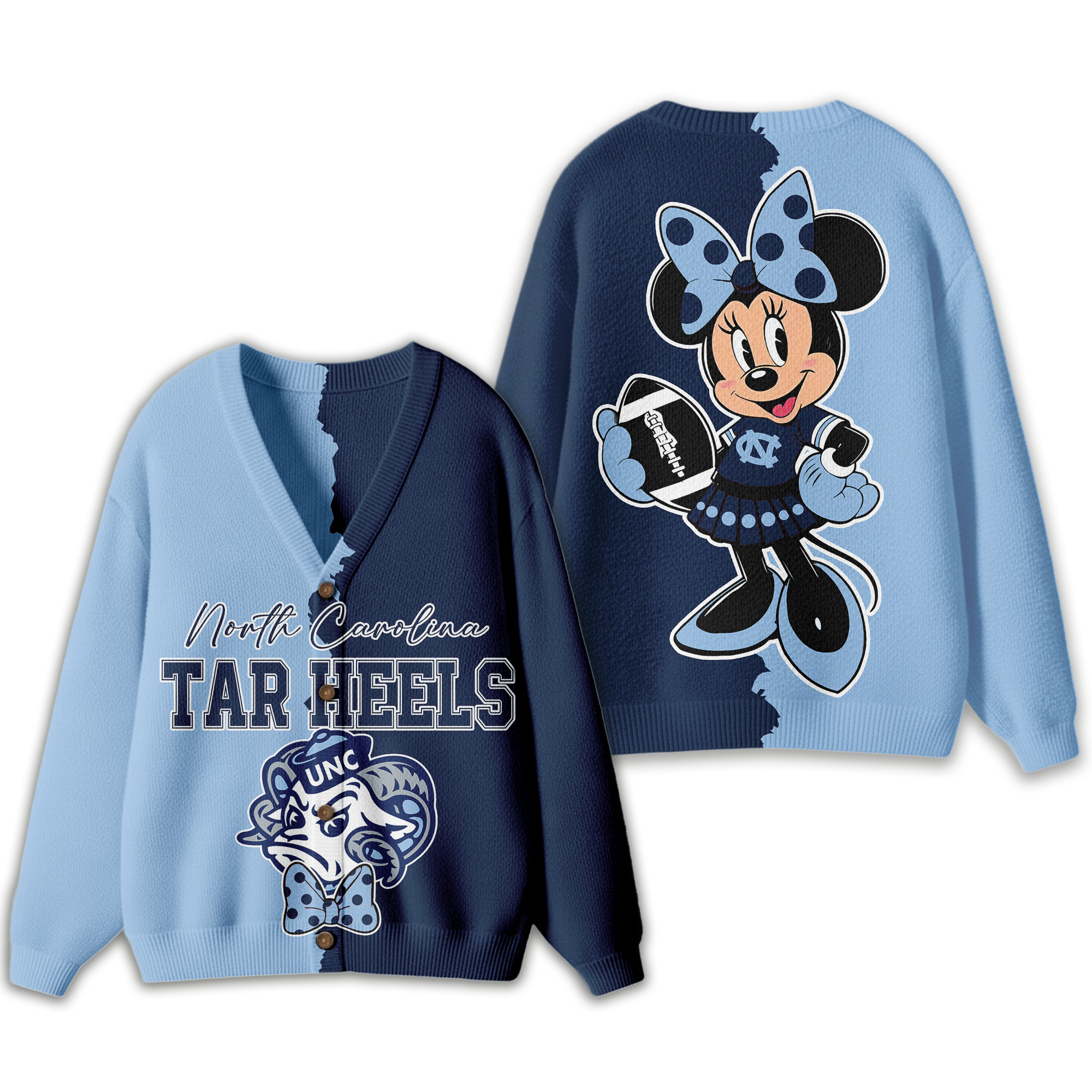 North Carolina Tar Heels | Premium NCAA Minnie Mouse Cardigan - Image 2