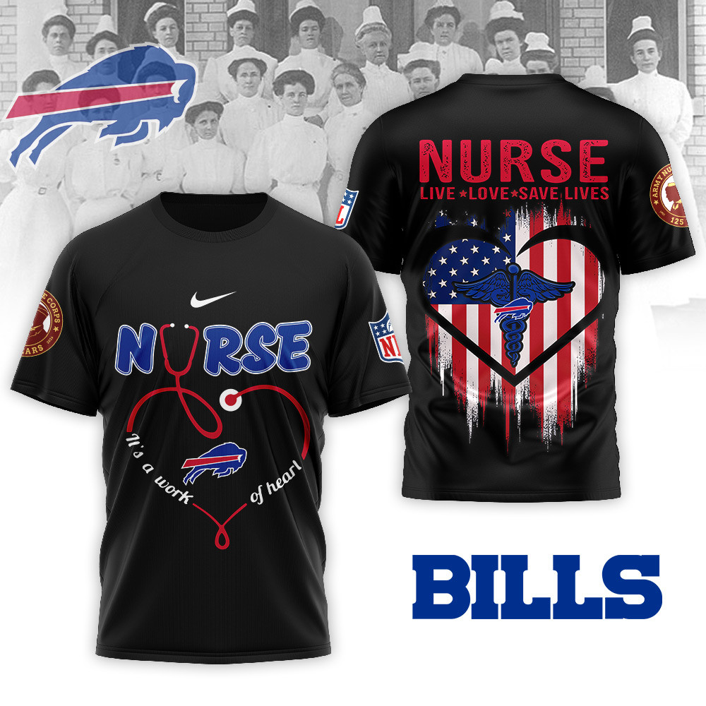 Buffalo Bills | Premium NFL Army Nurse Corps 125th Anniversary 3D Shirt - Image 2