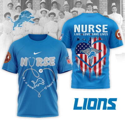 Detroit Lions | Premium NFL Army Nurse Corps 125th Anniversary 3D Shirt