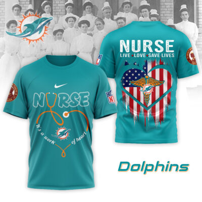 Miami Dolphins | Premium NFL Army Nurse Corps 125th Anniversary 3D Shirt