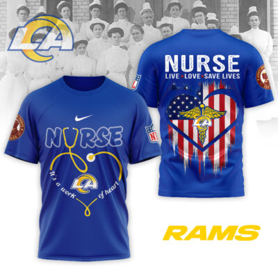 Los Angeles Rams | Premium NFL Army Nurse Corps 125th Anniversary 3D Shirt