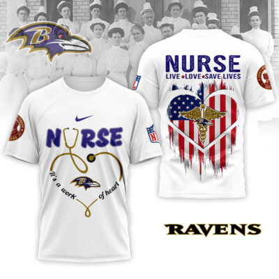 Baltimore Ravens | Premium NFL Army Nurse Corps 125th Anniversary 3D Shirt