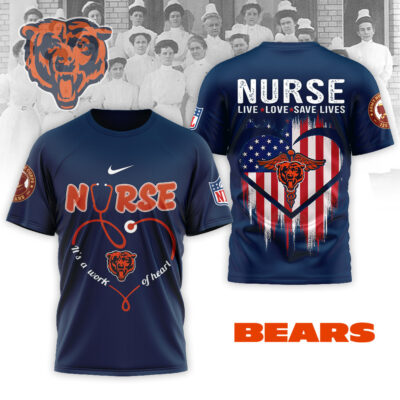 Chicago Bears | Premium NFL Army Nurse Corps 125th Anniversary 3D Shirt
