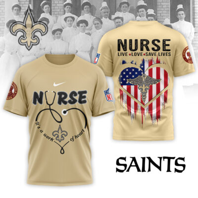 New Orleans Saints | Premium NFL Army Nurse Corps 125th Anniversary 3D Shirt