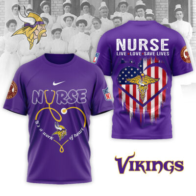 Minnesota Vikings | Premium NFL Army Nurse Corps 125th Anniversary 3D Shirt