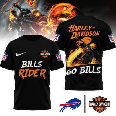 Buffalo Bills | Premium NFL Ghost Rider Harley Davidson 3D Shirt