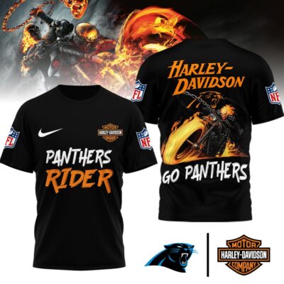 Carolina Panthers | Premium NFL Ghost Rider Harley Davidson 3D Shirt