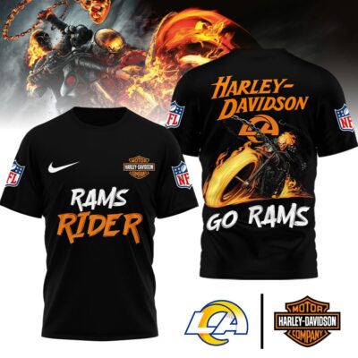Los Angeles Rams | Premium NFL Ghost Rider Harley Davidson 3D Shirt