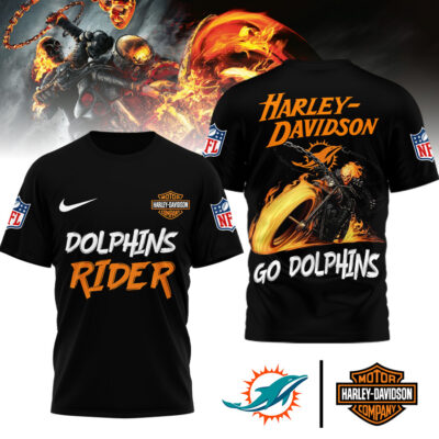 Miami Dolphins | Premium NFL Ghost Rider Harley Davidson 3D Shirt