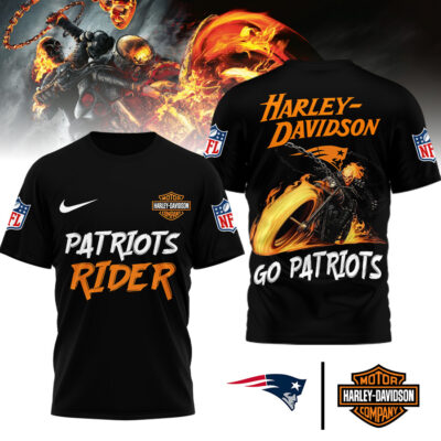 New England Patriots | Premium NFL Ghost Rider Harley Davidson 3D Shirt