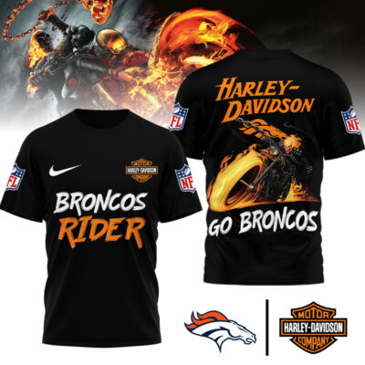 Denver Broncos | Premium NFL Ghost Rider Harley Davidson 3D Shirt