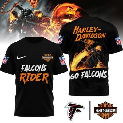 Atlanta Falcons | Premium NFL Ghost Rider Harley Davidson 3D Shirt