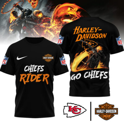 Kansas City Chiefs | Premium NFL Ghost Rider Harley Davidson 3D Shirt