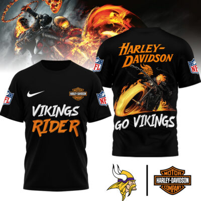 Minnesota Vikings | Premium NFL Ghost Rider Harley Davidson 3D Shirt