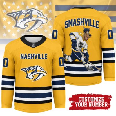 Nashville Predators | Premium NHL Scooby Doo Personalized Hockey Jersey - L