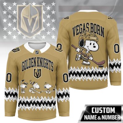 Vegas Golden Knights | Premium NHL Snoopy Personalized Hockey Jersey - 3XL