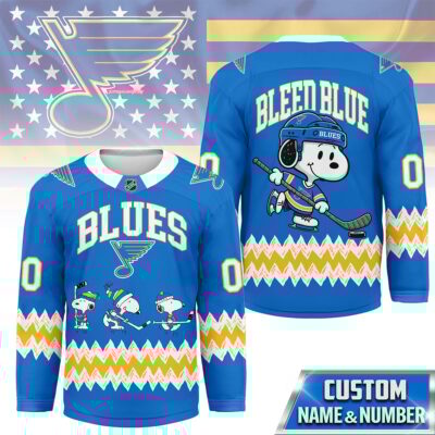 St. Louis Blues | Premium NHL Snoopy Personalized Hockey Jersey - S