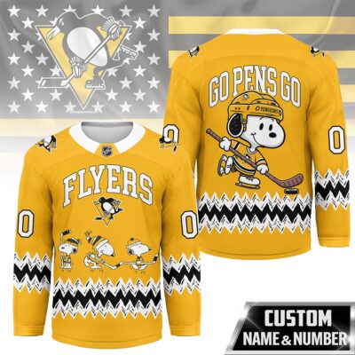 Pittsburgh Penguins | Premium NHL Snoopy Personalized Hockey Jersey - M