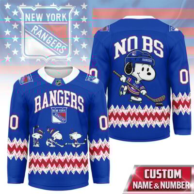 New York Rangers | Premium NHL Snoopy Personalized Hockey Jersey