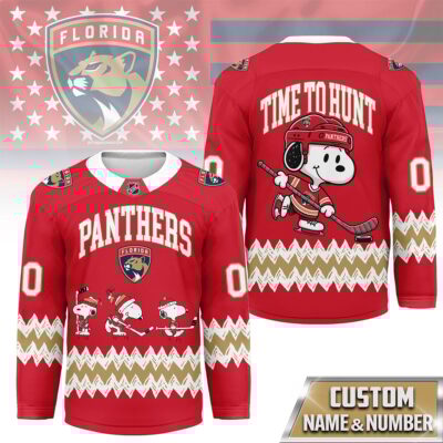 Florida Panthers | Premium NHL Snoopy Personalized Hockey Jersey - 3XL