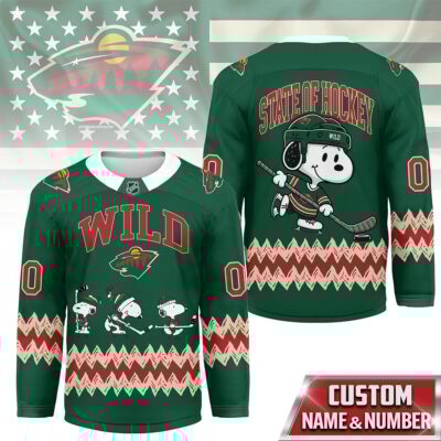 Minnesota Wild | Premium NHL Snoopy Personalized Hockey Jersey - XL
