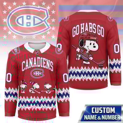 Montreal Canadiens | Premium NHL Snoopy Personalized Hockey Jersey