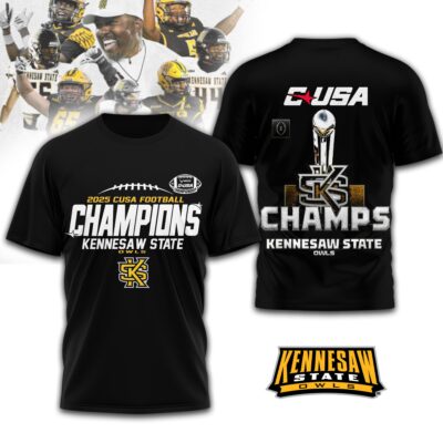 Kennesaw State Owls | Premium 2025 CUSA Football Champions 3D Shirt
