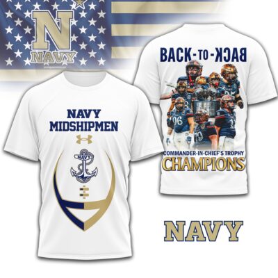 Navy Midshipmen | Premium NCAA 2025 CIC Trophy Champions 3D Shirt