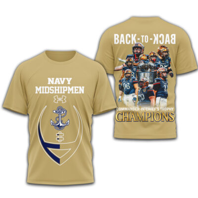 Navy Midshipmen | Premium NCAA 2025 CIC Trophy Champions 3D Shirt