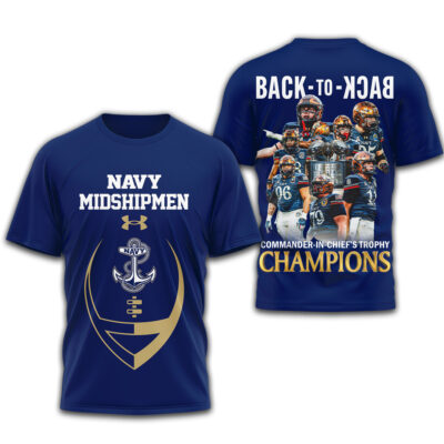 Navy Midshipmen | Premium NCAA 2025 CIC Trophy Champions 3D Shirt