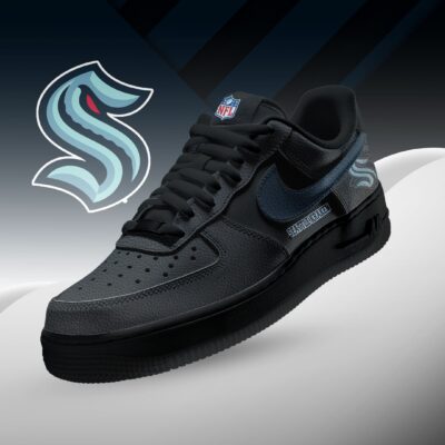 Seattle Kraken | Premium NHL Teams Black AF1 Shoes