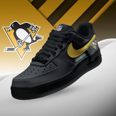 Pittsburgh Penguins | Premium NHL Teams Black AF1 Shoes