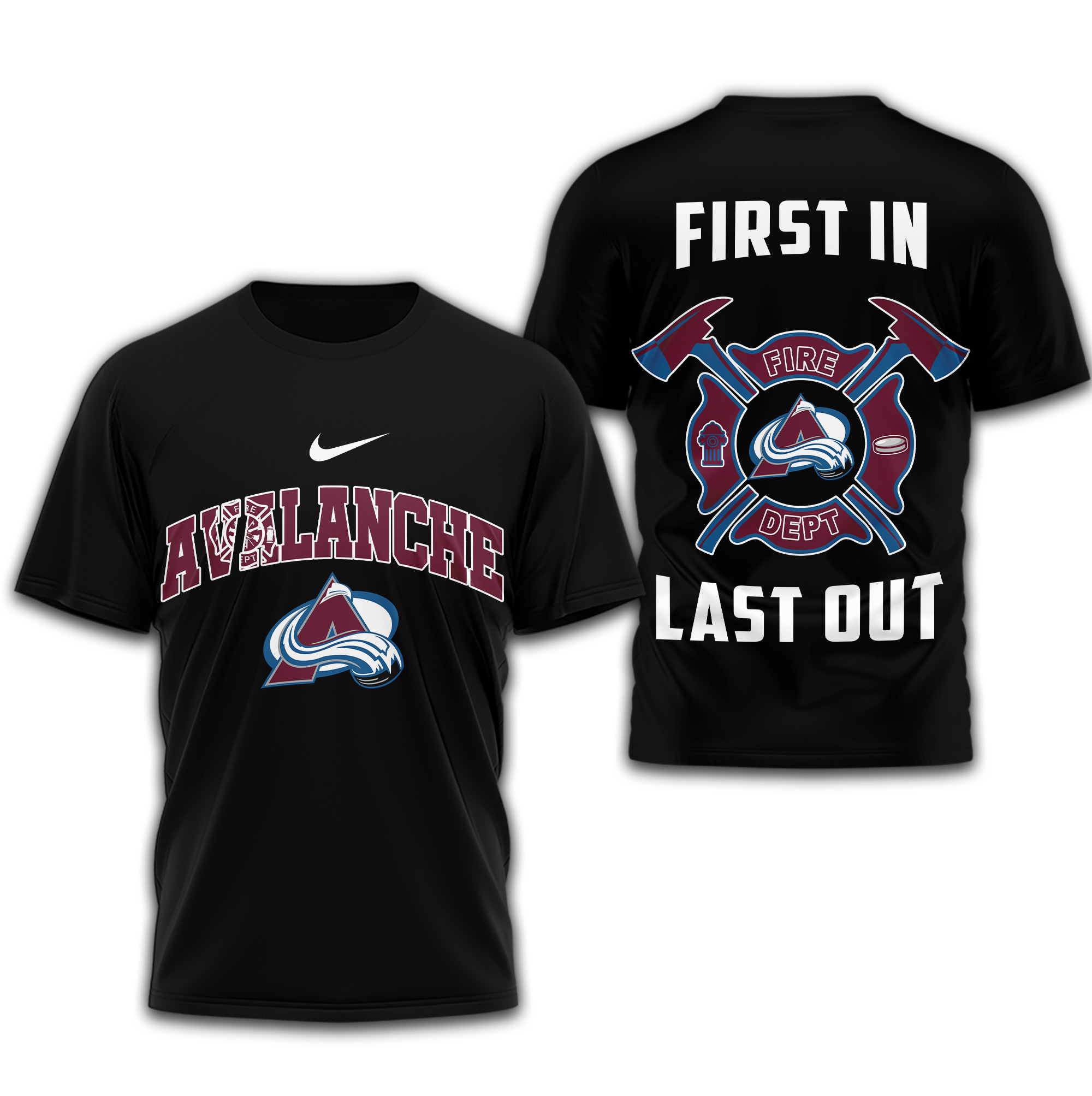 Colorado Avalanche | Premium NHL Fire Dept 3D Shirt - Image 2