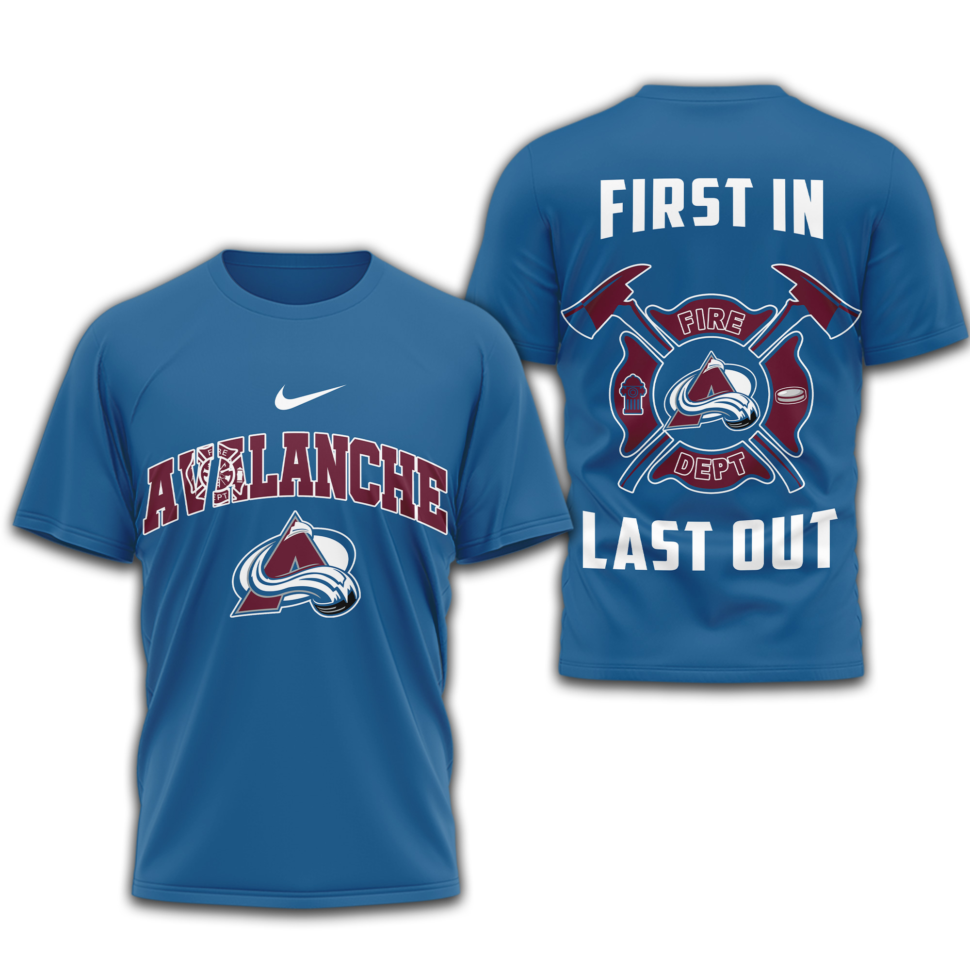 Colorado Avalanche | Premium NHL Fire Dept 3D Shirt - Image 3