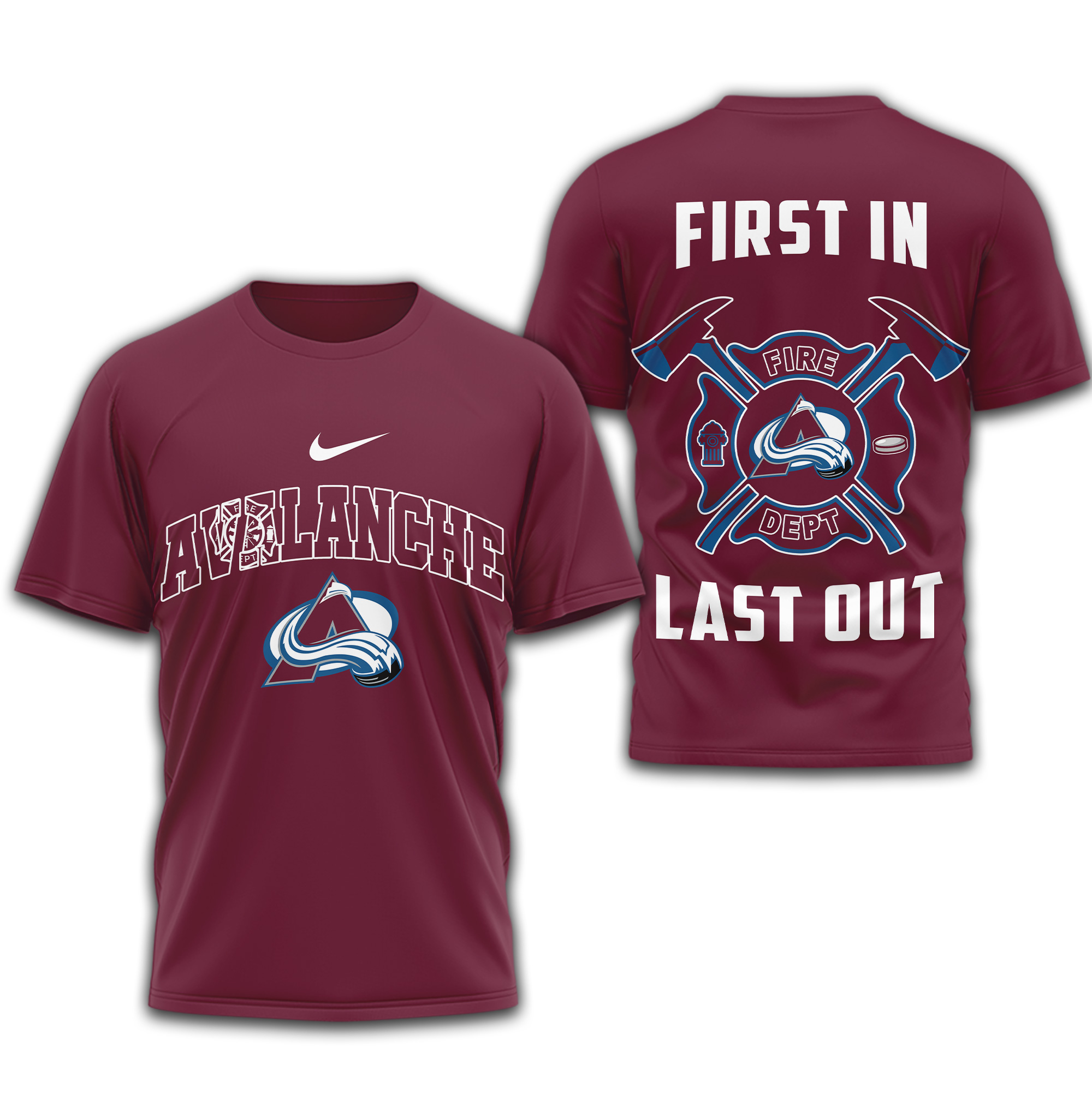 Colorado Avalanche | Premium NHL Fire Dept 3D Shirt - Image 4