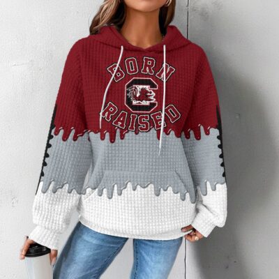 South Carolina Gamecocks | Premium NCAA Born and Raised Waffle Hoodie