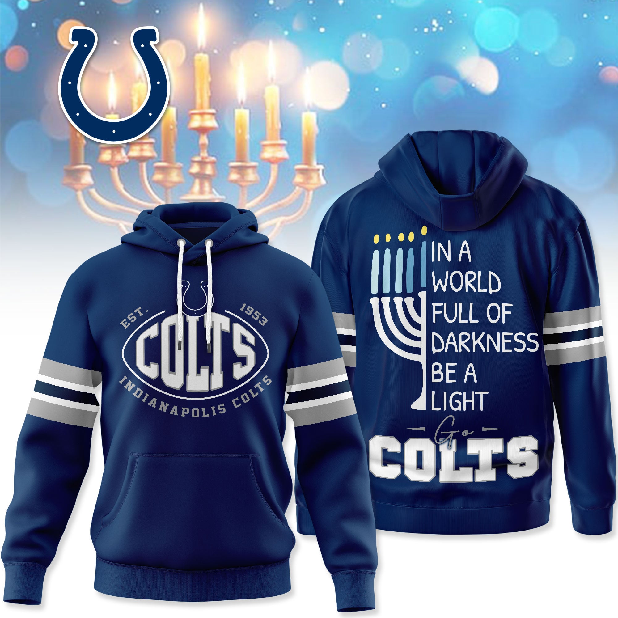 Indianapolis Colts | Premium NFL Hanukkah Day Hoodie