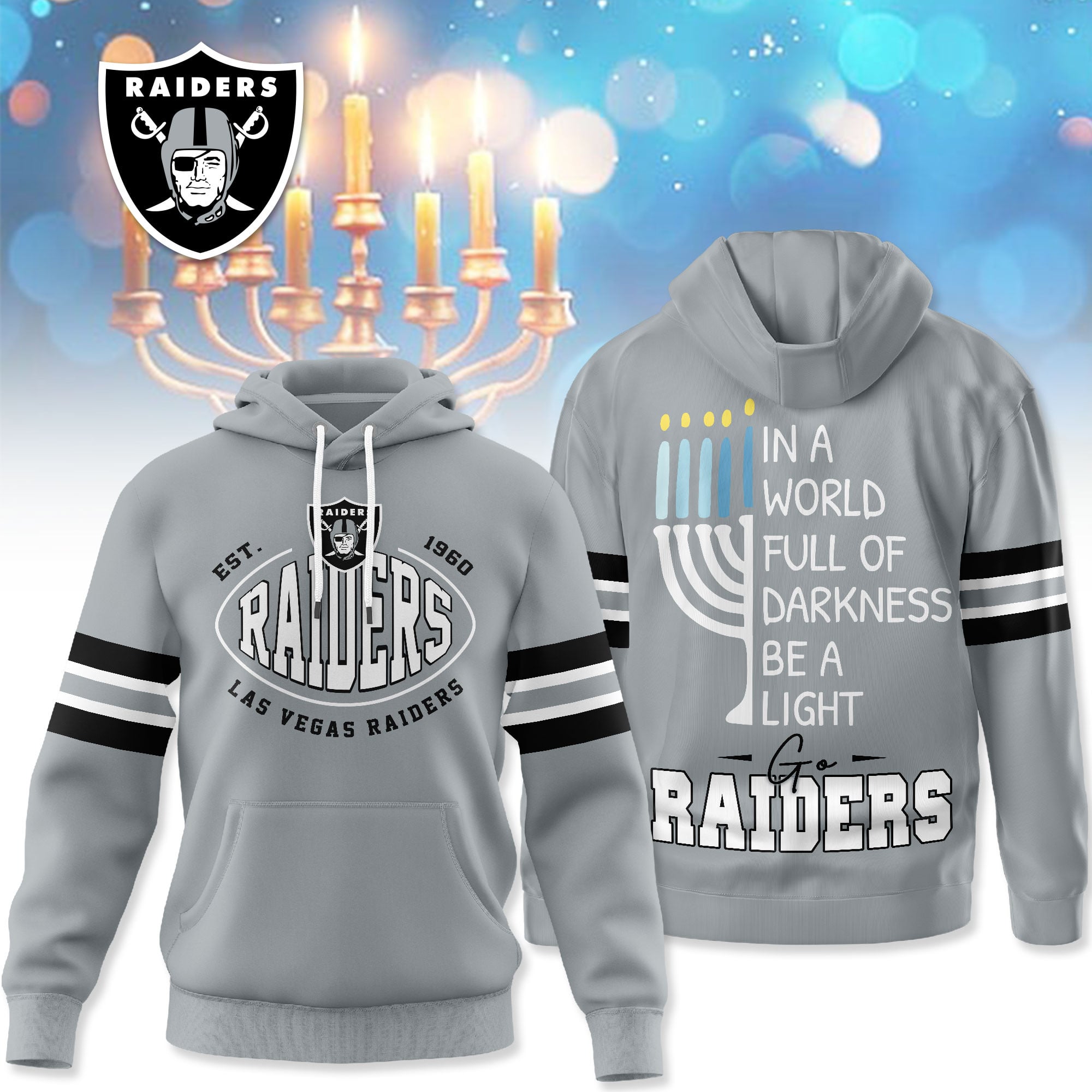 Las Vegas Raiders | Premium NFL Hanukkah Day Hoodie