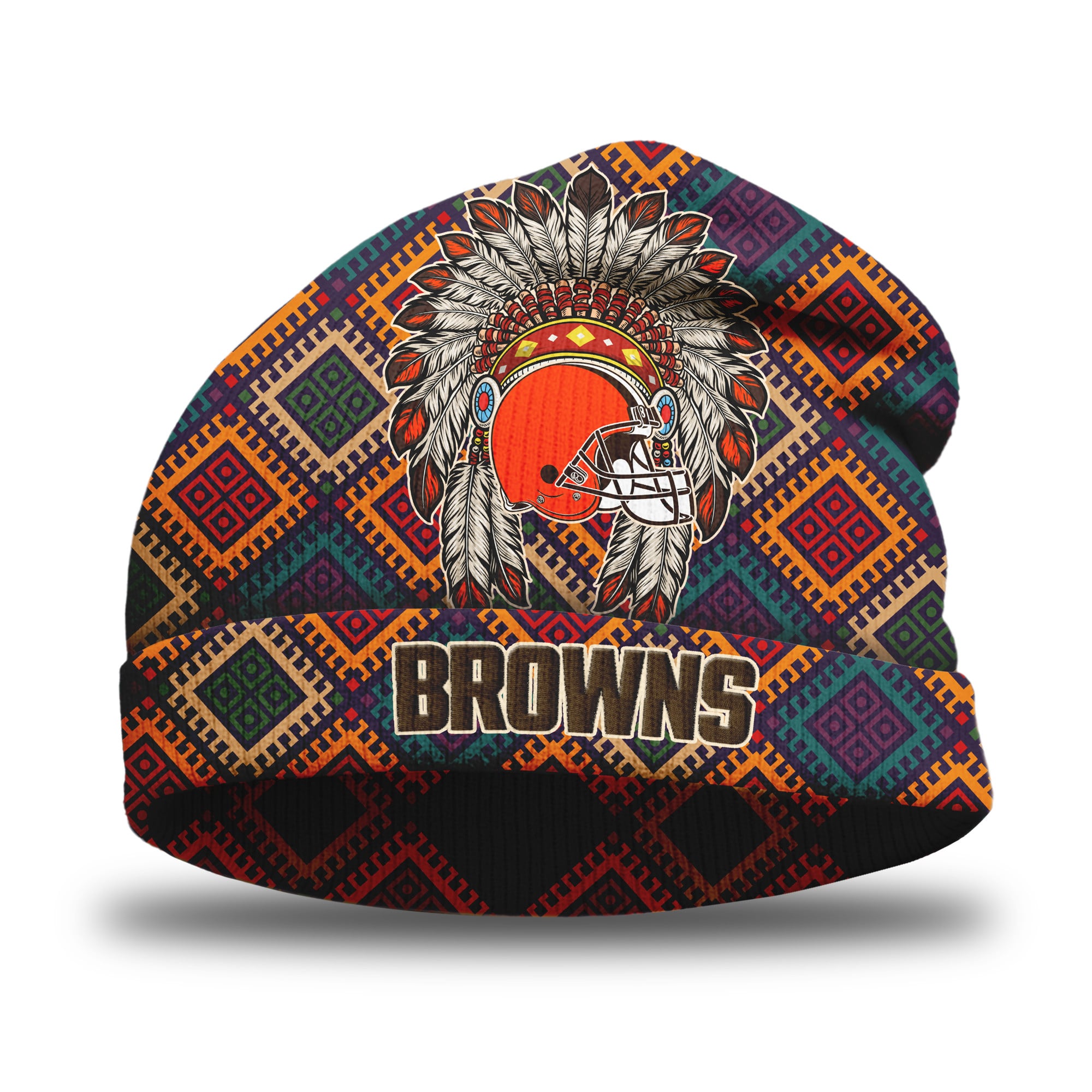 Cleveland Browns | Premium NFL Native American Heritage Beanie Hat - Image 2