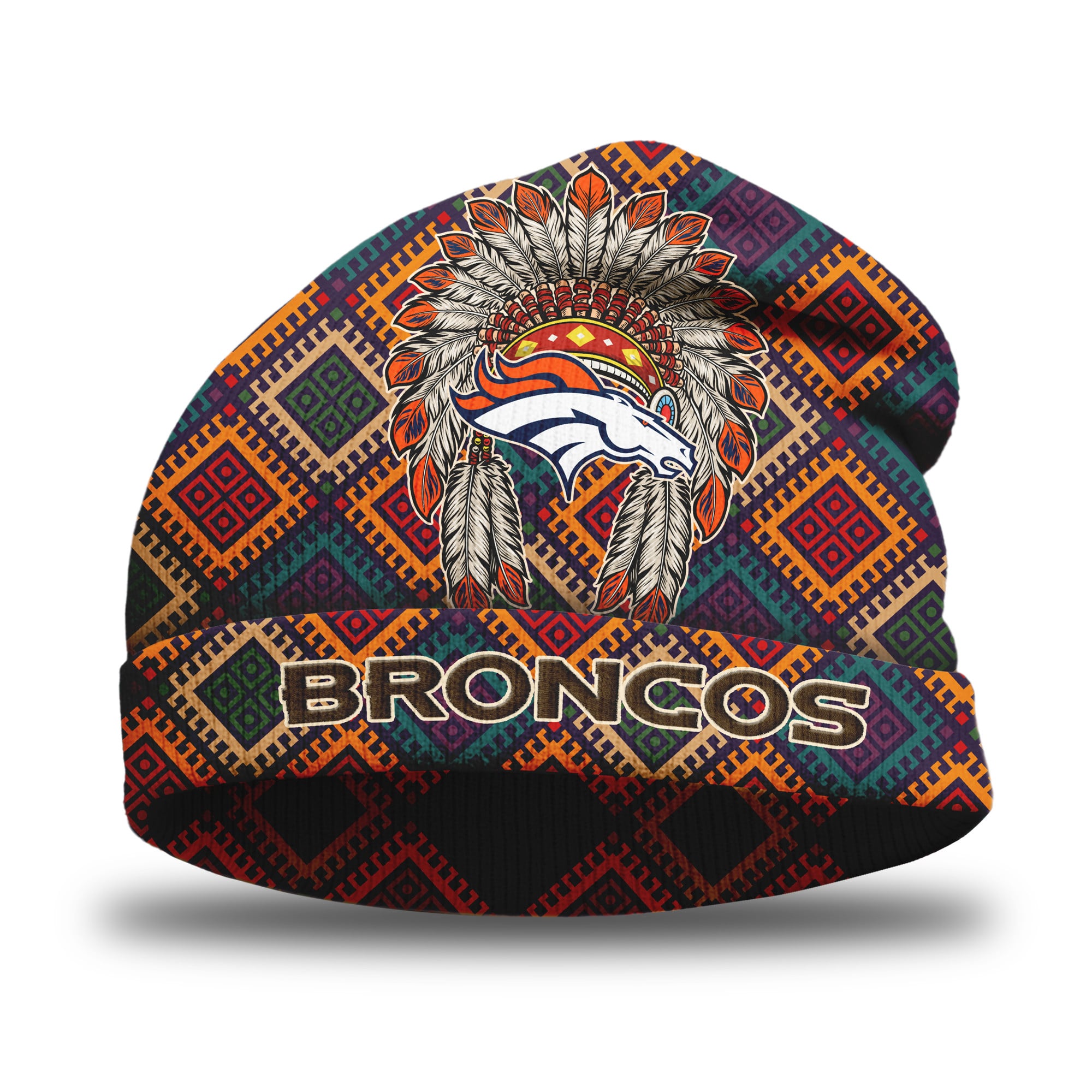 Denver Broncos | Premium NFL Native American Heritage Beanie Hat - Image 2
