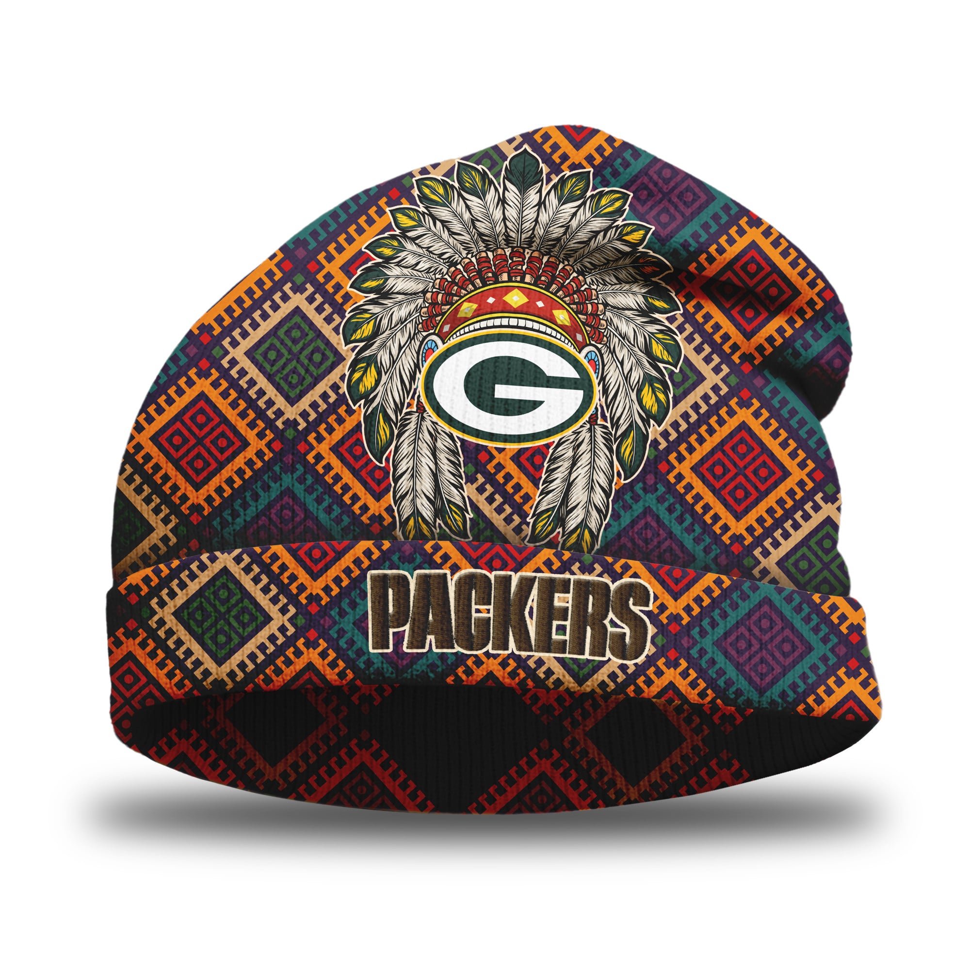 Green Bay Packers | Premium NFL Native American Heritage Beanie Hat - Image 2