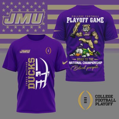 James Madison Dukes | Premium NCAA College Football Playoff Game 3D Shirt