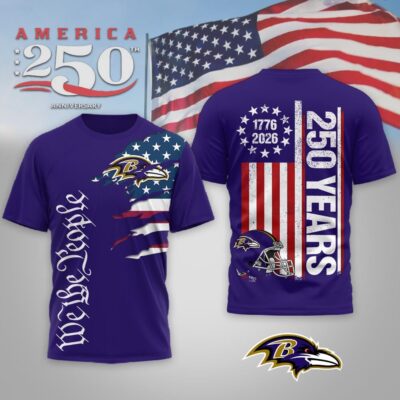 Baltimore Ravens | Premium NFL We The People USA 250th Anniversary T-shirt