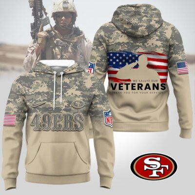 San Francisco 49ers | Premium NFL Thank You For Your Service 3D Hoodie