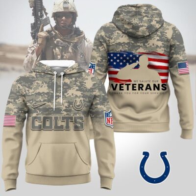 Indianapolis Colts | Premium NFL Thank You For Your Service 3D Hoodie - 4XL