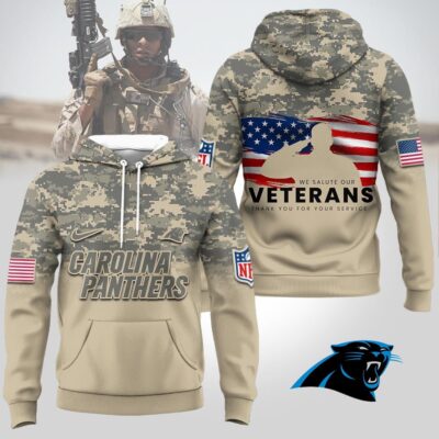 Carolina Panthers | Premium NFL Thank You For Your Service 3D Hoodie